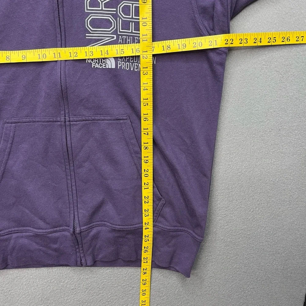 The North Face Men Hoodie Purple Cotton Blend Medium Gorpcore Graphic Zip Up